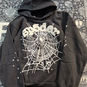 Black Spider Web Graphic Hoodie